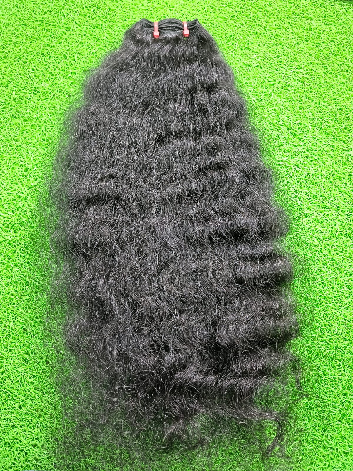 Black Dyed Curly Weft Hair.